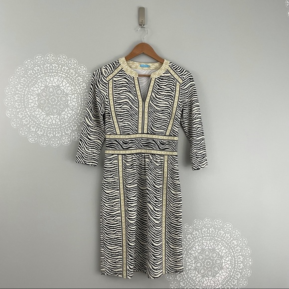 J. McLaughlin Lola Zebra Malayan Wave Catalina Cloth Dress Size XS